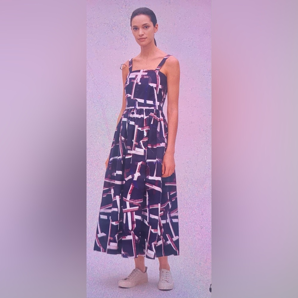 COS Geometric Print Midi Dress